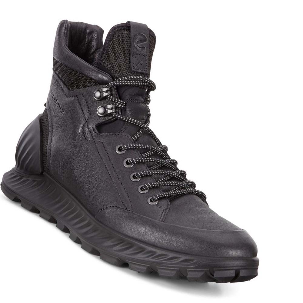 Men's Ecco Exostrike Hydromax Boots Black | SG 439HAP